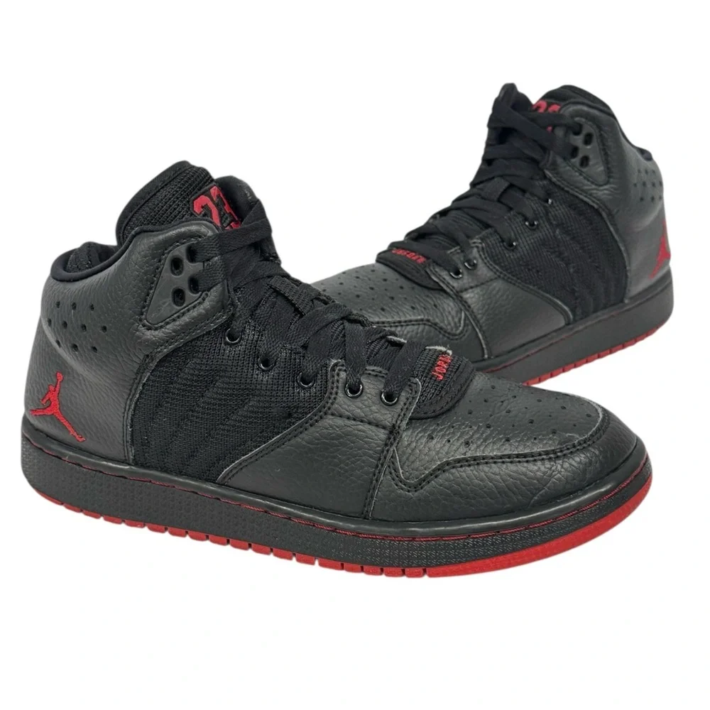 Nike Air Jordan 1 Flight 4 Premium GS Black Red #828237-006 Youth Sneakers 6.5Y